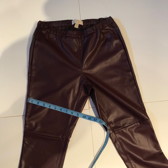 NWHT Michael Kors faux leather Leggings burgundy size M - Picture 6 of 8